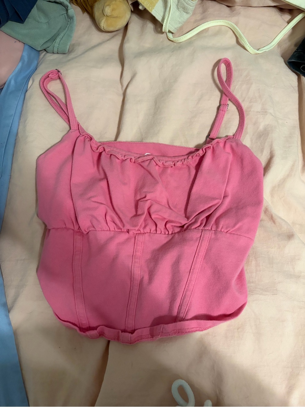 Hollister Pink Spaghetti Strap Bustier Tank Top size medium